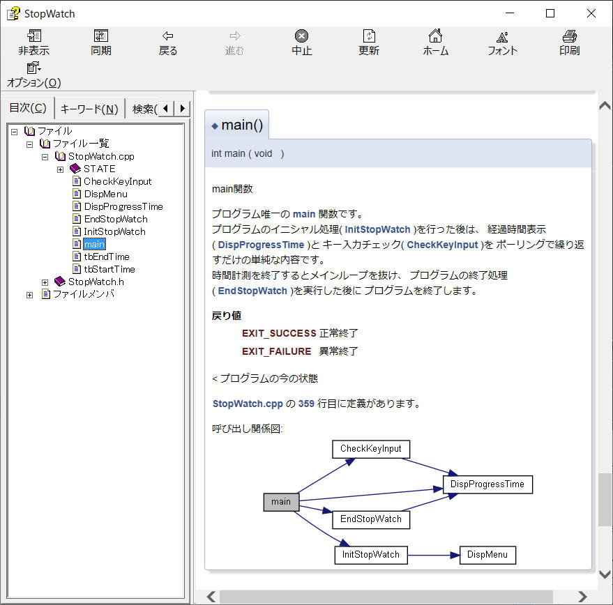 chm ファイル出力例